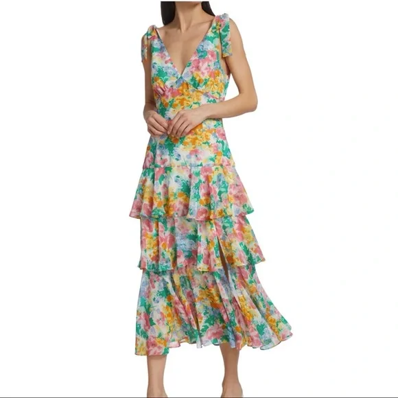 knee length dresses for ladies Black Flutter Sleeve Smock Tiered Midi Dress - Final Sale Small | Women's Online Boutique | Boho Chic Style main image 1